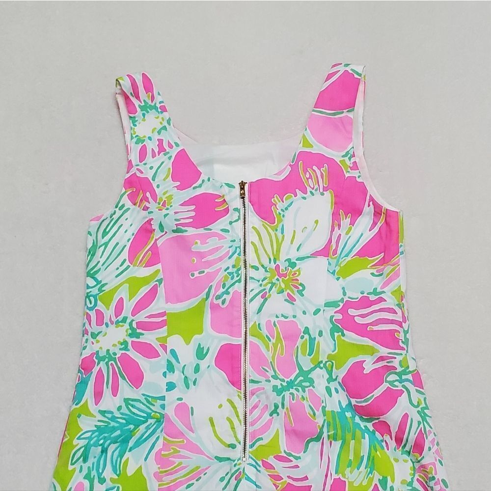 𝅺LILLY Pulitzer Cathy Flamingo Pink Don't Give A Cluck Shift Dress 00 - Picture 7 of 12